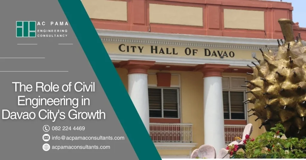 a building with a city hall of davao written on it.