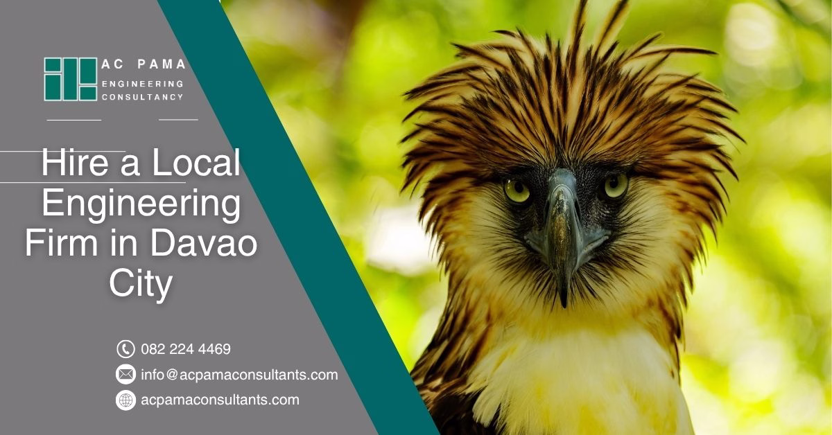 Philippine Eagle, symbol of Davao City, representing AC Pama Engineering Consultancy's local structural engineering and construction project management expertise in Mindanao